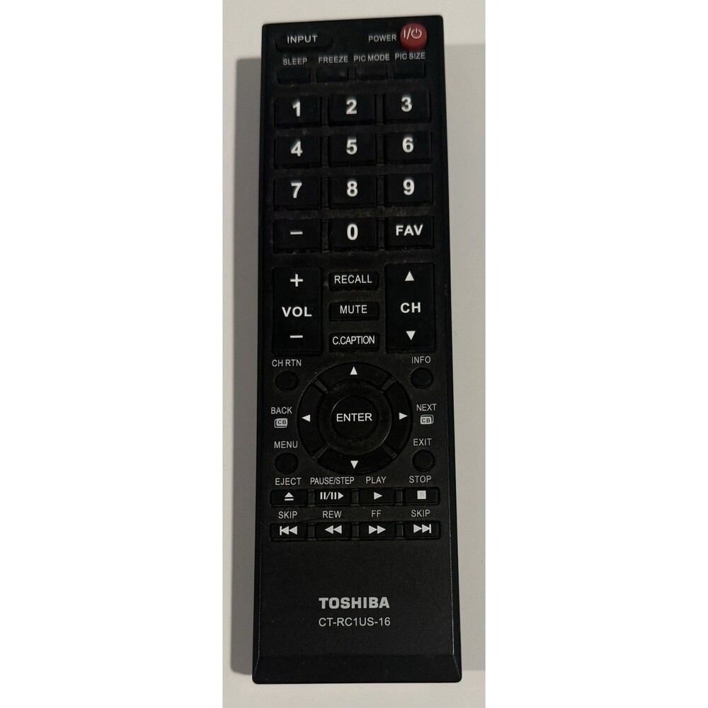 Genuine Toshiba CT-RC1US-16 Remote Control for All Toshiba TVs -OEM Toshiba